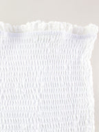 Eyelet Lace Mini Dress For Women - White Smocked Strapless Ruffle Tube Sundress - Summer Beach Vacation 2026