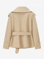 Cropped Trench Coat Women's Short Jacket - Chic Belted Slim Fit Windbreaker - Spring Office-to-dinner Daily Outerwear 2026