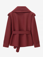 Cropped Trench Coat Women's Short Jacket - Chic Belted Slim Fit Windbreaker - Spring Office-to-dinner Daily Outerwear 2026