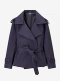 Cropped Trench Coat Women's Short Jacket - Chic Belted Slim Fit Windbreaker - Spring Office-to-dinner Daily Outerwear 2026
