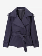 Cropped Trench Coat Women's Short Jacket - Chic Belted Slim Fit Windbreaker - Spring Office-to-dinner Daily Outerwear 2026