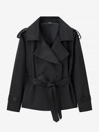 Cropped Trench Coat Women's Short Jacket - Chic Belted Slim Fit Windbreaker - Spring Office-to-dinner Daily Outerwear 2026