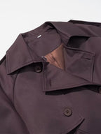 Oversized Trench Coat For Women - Chocolate Brown Chic Double Breasted Maxi Windbreaker - Spring Evening Out 2026