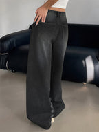 High Rise Baggy Skater Jeans For Women - Distressed Wide Leg Puddle Pants - Spring Daily Streetwear 2026