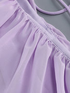 Elegant Ruffle V-Neck Chiffon Maxi Dress For Women - Lavender Boho Backless Flowy A-Line Sun Dress - Summer Beach Wedding Guest 2026