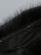 Sexy Faux Fur Lace Maxi Dress For Women - Black Strapless Corset Bodysuit Long Gown With Sheer Skirt - Summer Evening Party 2026