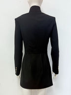 Cutout Long Sleeve Mini Dress For Women - Mock Neck Button Detail Dress - Spring Date Night Party 2026