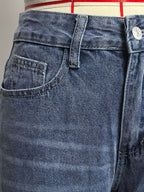 Heart Pocket Wide Leg Jeans For Women - Acid Wash Blue Y2K Baggy Straight Denim Pants - Spring Date Night Streetwear 2026
