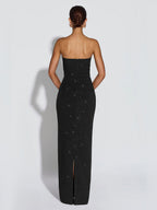 Glitter Tube Maxi Dress For Women - Sexy Backless Long Bodycon Gown With Scarf - Summer Evening Formal 2026