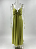 Sexy Cutout Maxi Dress For Women - Ruched Bust Spaghetti Strap Boho Flowy Sundress - Summer Beach Vacation 2026