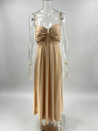 Sexy Cutout Maxi Dress For Women - Ruched Bust Spaghetti Strap Boho Flowy Sundress - Summer Beach Vacation 2026
