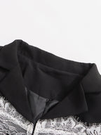 Sexy Corset Lace Blazer For Women - Black White Contrast Bustier Slim Suit Jacket - Spring Night Out Party 2026