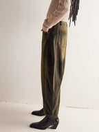 Barrel Leg Jeans For Women - Horseshoe Cut Baggy Wide Leg Denim Trousers With Seam Detail - Spring Casual Streetwear 2026