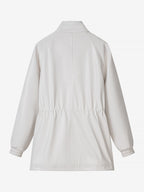 Faux Leather Safari Jacket For Women - Drawstring Waist High Neck Cargo Pocket Midi Coat - Spring Chic Streetwear 2026