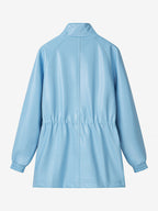 Faux Leather Safari Jacket For Women - Drawstring Waist High Neck Cargo Pocket Midi Coat - Spring Chic Streetwear 2026