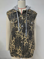 Hooded Denim Vest For Women - Oversized Longline Distressed Sleeveless Jean Jacket Coat - Spring Summer Streetwear 2026