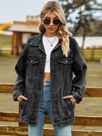 Oversized Denim Jacket For Women - Long Boyfriend Fit Distressed Jean Trucker Coat - Spring Chic Streetwear 2026