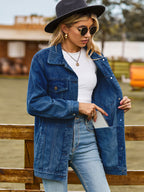 Oversized Denim Jacket For Women - Long Boyfriend Fit Distressed Jean Trucker Coat - Spring Chic Streetwear 2026