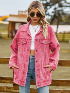 Oversized Denim Jacket For Women - Long Boyfriend Fit Distressed Jean Trucker Coat - Spring Chic Streetwear 2026