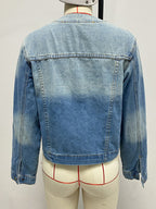 Vintage Washed Denim Jacket For Women - Blue Retro Single Breasted Loose Jean Trucker Coat - Spring Casual Streetwear 2026