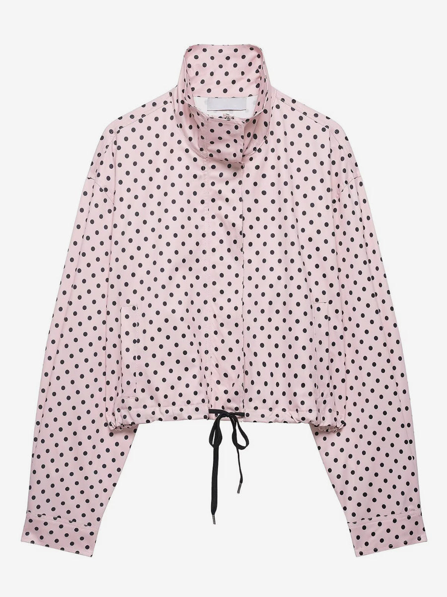 Polka Dot 2 Piece Set For Women - Casual Crop Jacket And Shorts - Spring Streetwear 2026