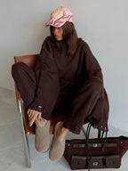 Oversized Knit 2 Piece Set For Women - Casual Distressed Sweater And Trousers - Spring Cozy Lounge Suit 2026