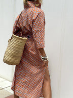 Printed Shirt Dress For Women - Casual Collared Button Down Tie Waist Midi Kaftan - Summer Beach Resort 2026