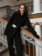 Oversized Knit Loungewear 2 Piece Set For Women - Casual Cardigan And Wide Leg Pants - Spring Cozy Streetwear 2026