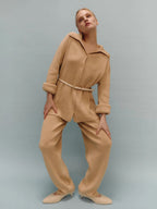 Oversized Knit Loungewear 2 Piece Set For Women - Casual Cardigan And Wide Leg Pants - Spring Cozy Streetwear 2026