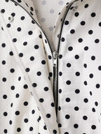 Polka Dot 2 Piece Set For Women - Casual Crop Jacket And Shorts - Spring Streetwear 2026