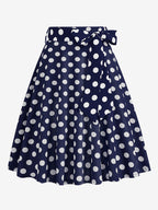 Vintage 1950s Printed Skirt For Women - Retro High Waisted A-Line Swing Midi Skirt With Belt - Summer Tropical Party 2026