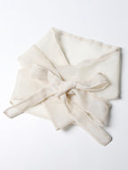Embroidered Organza Blouses Puff Sleeve Tops For Women - Apricot Boho Tie Waist Sheer Wrap Shirt - Summer Garden Party 2026