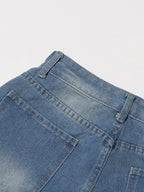 Bow Knot Wide Leg Jeans For Women - Medium Blue Y2K Aesthetic High Waist Baggy Denim Trousers - Spring Streetwear 2026