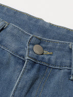 Bow Knot Wide Leg Jeans For Women - Medium Blue Y2K Aesthetic High Waist Baggy Denim Trousers - Spring Streetwear 2026