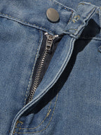 Bow Knot Wide Leg Jeans For Women - Medium Blue Y2K Aesthetic High Waist Baggy Denim Trousers - Spring Streetwear 2026