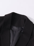 Beaded Tassel Blazer Jacket For Women - Fringe Cropped Shawl Lapel Black Party Coat - Spring Evening 2026