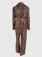 Leopard Print Belted Blazer And Wide Leg Pants Set For Women - Notch Lapel Long Sleeve Co-ord Suit - Spring Streetwear 2026