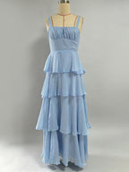 Tiered Ruffle Maxi Slip Dress For Women - Fairycore Square Neck Tie Back A Line Gown - Summer Beach Wedding Guest 2026