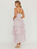 Tiered Ruffle Maxi Dress For Women - Sleeveless Layered A-Line Tube Sun Dress - Summer Wedding Guest 2026