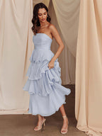 Tiered Ruffle Maxi Dress For Women - Sleeveless Layered A-Line Tube Sun Dress - Summer Wedding Guest 2026