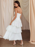 Tiered Ruffle Maxi Dress For Women - Sleeveless Layered A-Line Tube Sun Dress - Summer Wedding Guest 2026