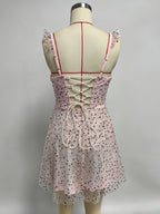 Sequin Tulle Mini Dress For Women - Sweetheart Neck Lace Up Back Sleeveless A-Line Sun Dress - Summer Birthday Party 2026