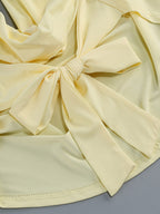 Two Piece Sets Skirt Set Mini Dresses Yellow Dating Casual Cowl Neck Sleeveless Sets