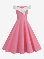 Burgundy Off Shoulder A Line Midi Dress For Women Elegant Formal