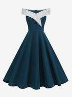 Burgundy Off Shoulder A Line Midi Dress For Women Elegant Formal