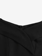 Burgundy Off Shoulder A Line Midi Dress For Women Elegant Formal