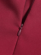 Burgundy Off Shoulder A Line Midi Dress For Women Elegant Formal