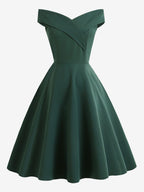Burgundy Off Shoulder A Line Midi Dress For Women Elegant Formal