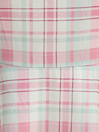 Chic Fitted Blue Plaid Gown With A Line Skirt Perfect For Summer Parties