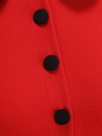 Red Sleeveless Peter Pan Collar A Line Maxi Dress For Women Vintage Chic